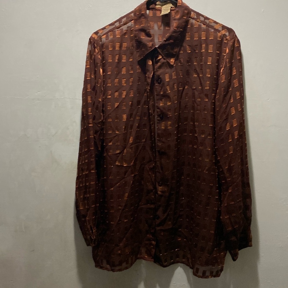 Notations sheer blouse